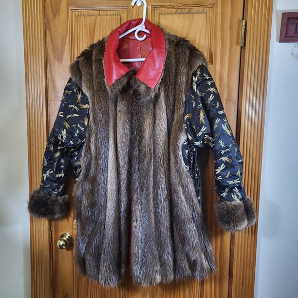 Handmade Unique one of a kind Vintage fur coat size Large - Picture 2 of 11